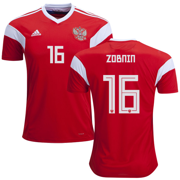 Russia #16 Zobnin Home Soccer Country Jersey
